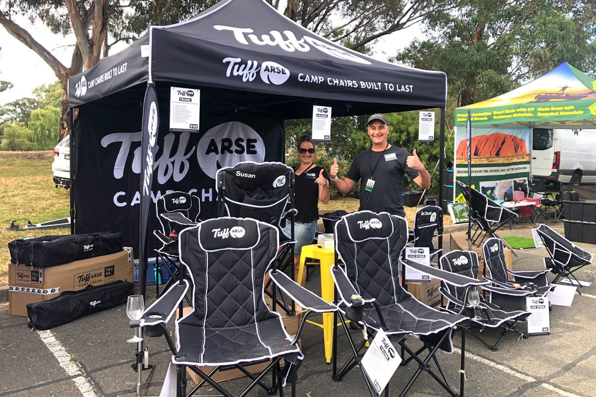 Tuff Arse Camp Chairs Market Stand Expo Camping Show Display 