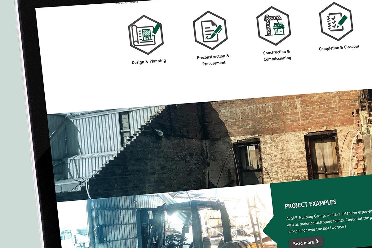 SML Construction online website rebuild 