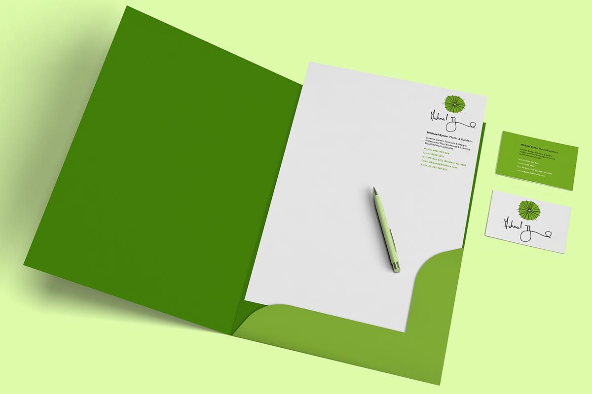 Michael Byrne stationery set presentation folder