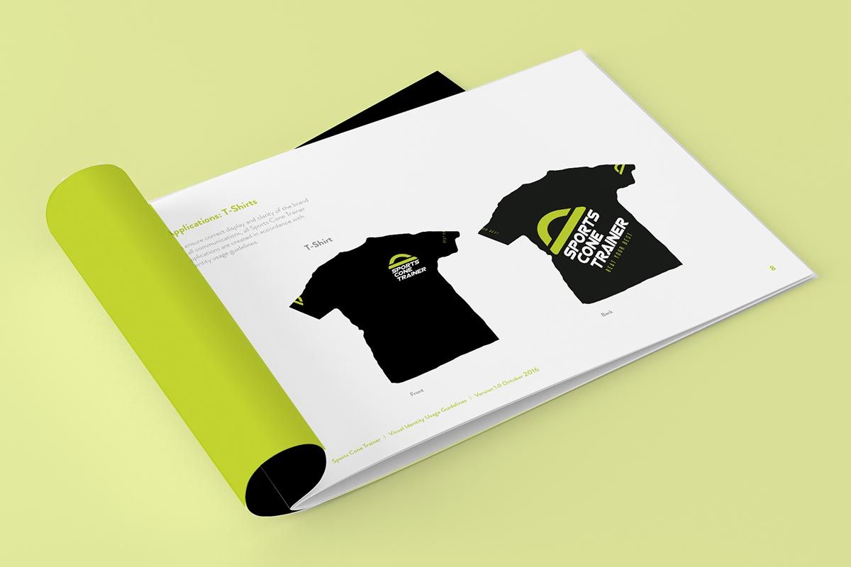 sports cone trainer logo branding style guide 