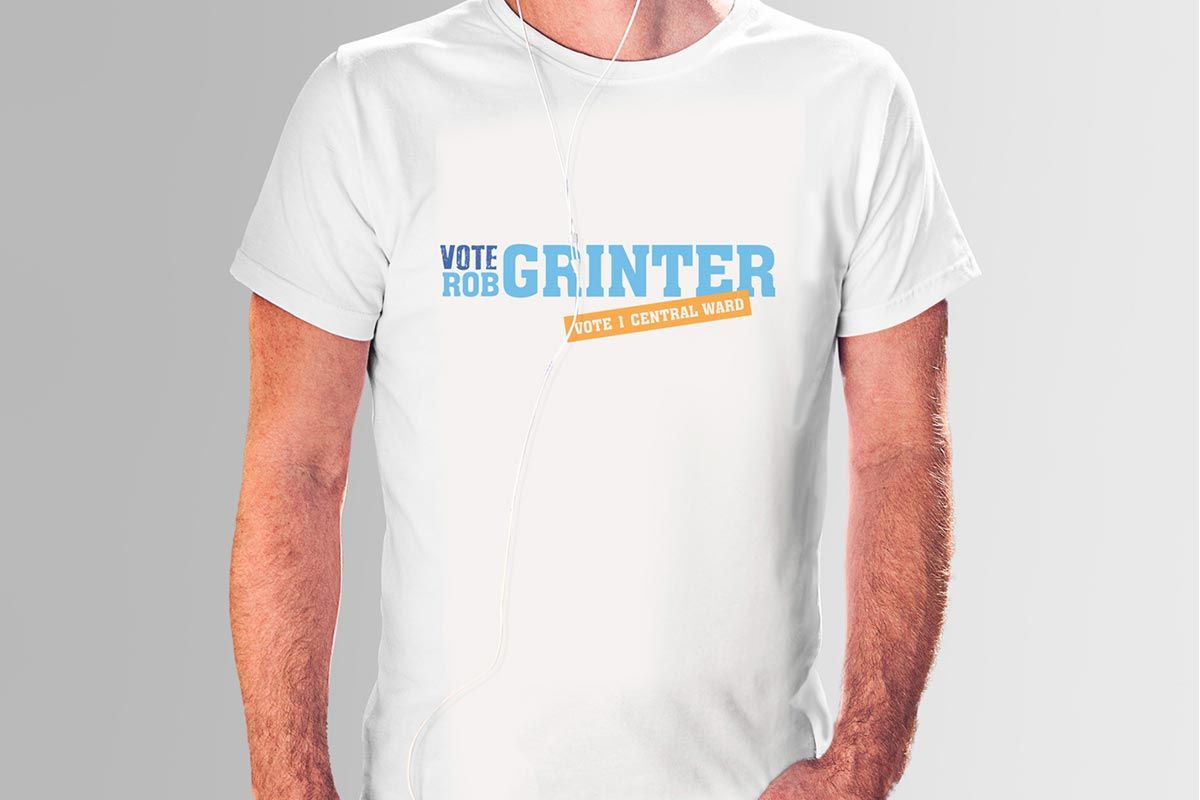 Rob Grinter campaign promo apparel t shirt