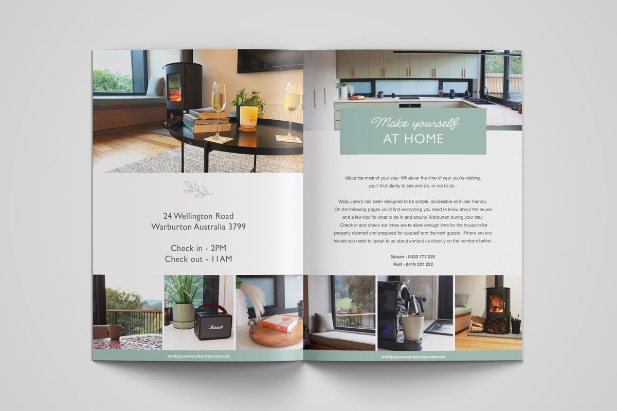  Wally Jane’s Rental Accomodation Warburton Guess Book Open