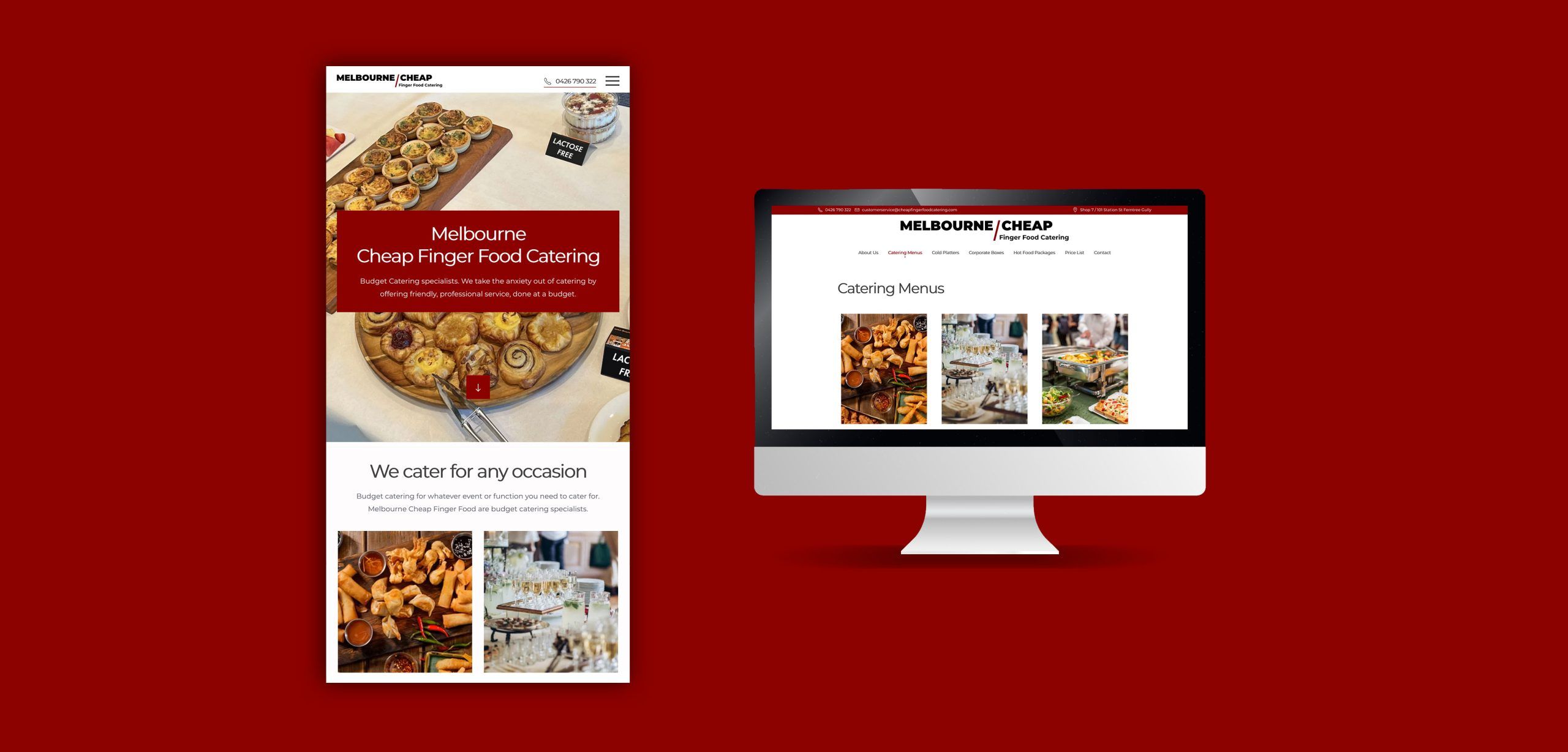 Cheap finger food responsive website and food menus