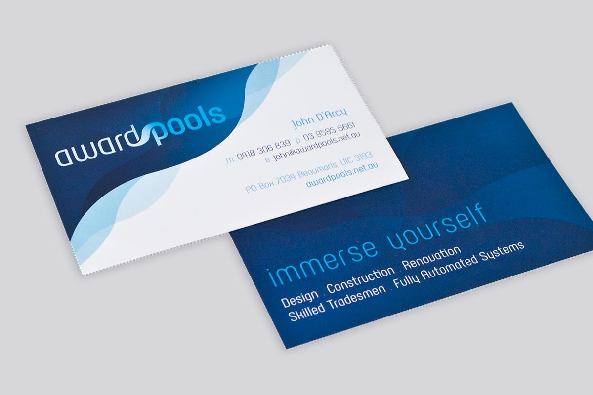  Award Pools Custom Built in Ground Pools Business Card