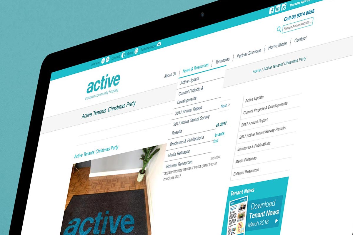Active Community Housing Provider Website